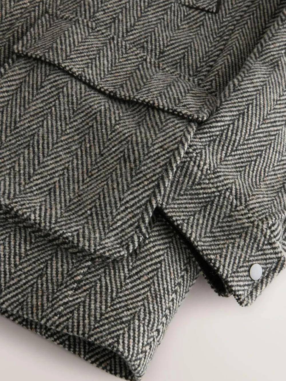 Clearance Next Grey Wool Blend Herringbone Quilted Corduroy Collar Jacket