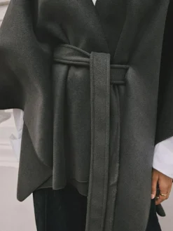 Best Next Wrap Front Cape Poncho Grey
