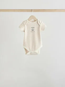 Discount Next Grey Zebra Baby Short Sleeve Bodysuits 100% Cotton 5 Pack