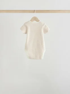 Discount Next Grey Zebra Baby Short Sleeve Bodysuits 100% Cotton 5 Pack