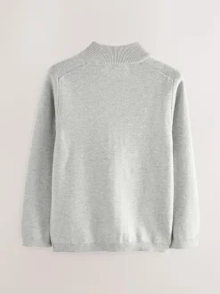 Next Grey Zip Through Knitted Cardigan (3-16yrs)^BOY Knitwear & Sweaters|Knitwear