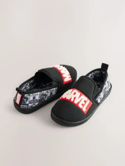 Next Grey/Black Marvel Cupsole Slippers^BOY Nightwear