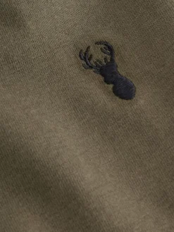 Best Next Grey/Black/Khaki Green/Tan Brown Short Sleeve Stag Embroidered T-Shirts 4 Pack (3-16yrs)