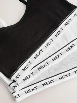 Clearance Next Grey/Black/White Strappy Crop Tops 3 Pack (5-16yrs)