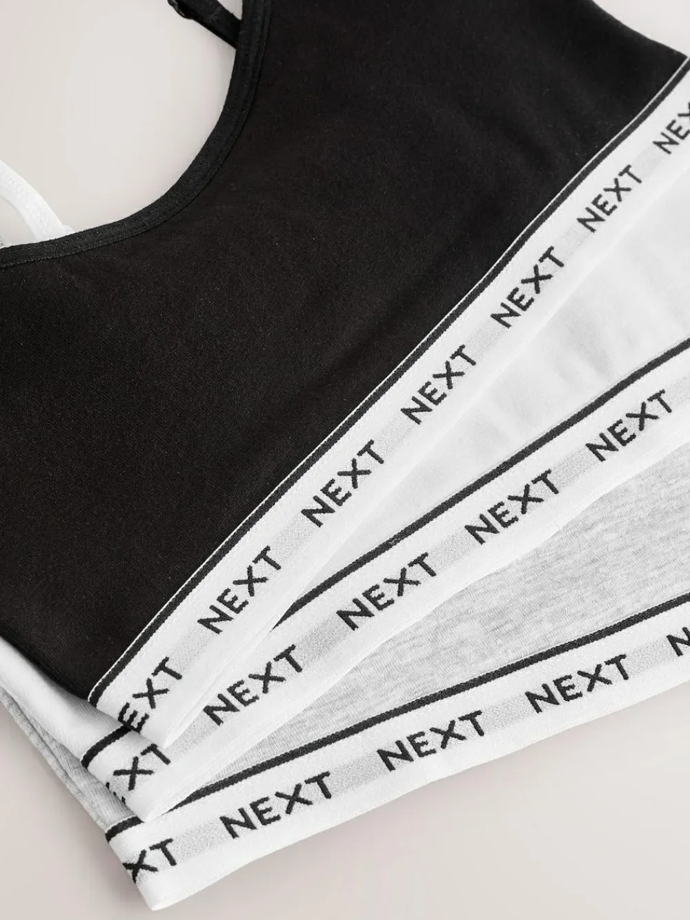 Clearance Next Grey/Black/White Strappy Crop Tops 3 Pack (5-16yrs)