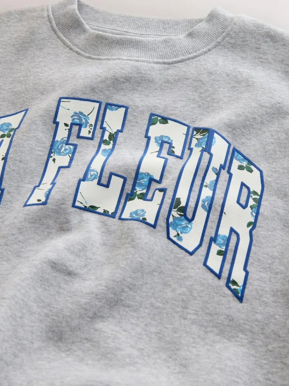 Discount Next Sweatshirt and Flare Leggings Set (3-16yrs) Grey/Blue Floral Slogan