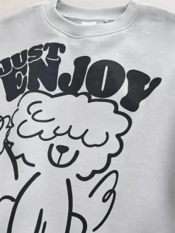 Best Next Sweatshirt and Wide Leg Trousers Set (3-16yrs) Grey/Gingham Dog