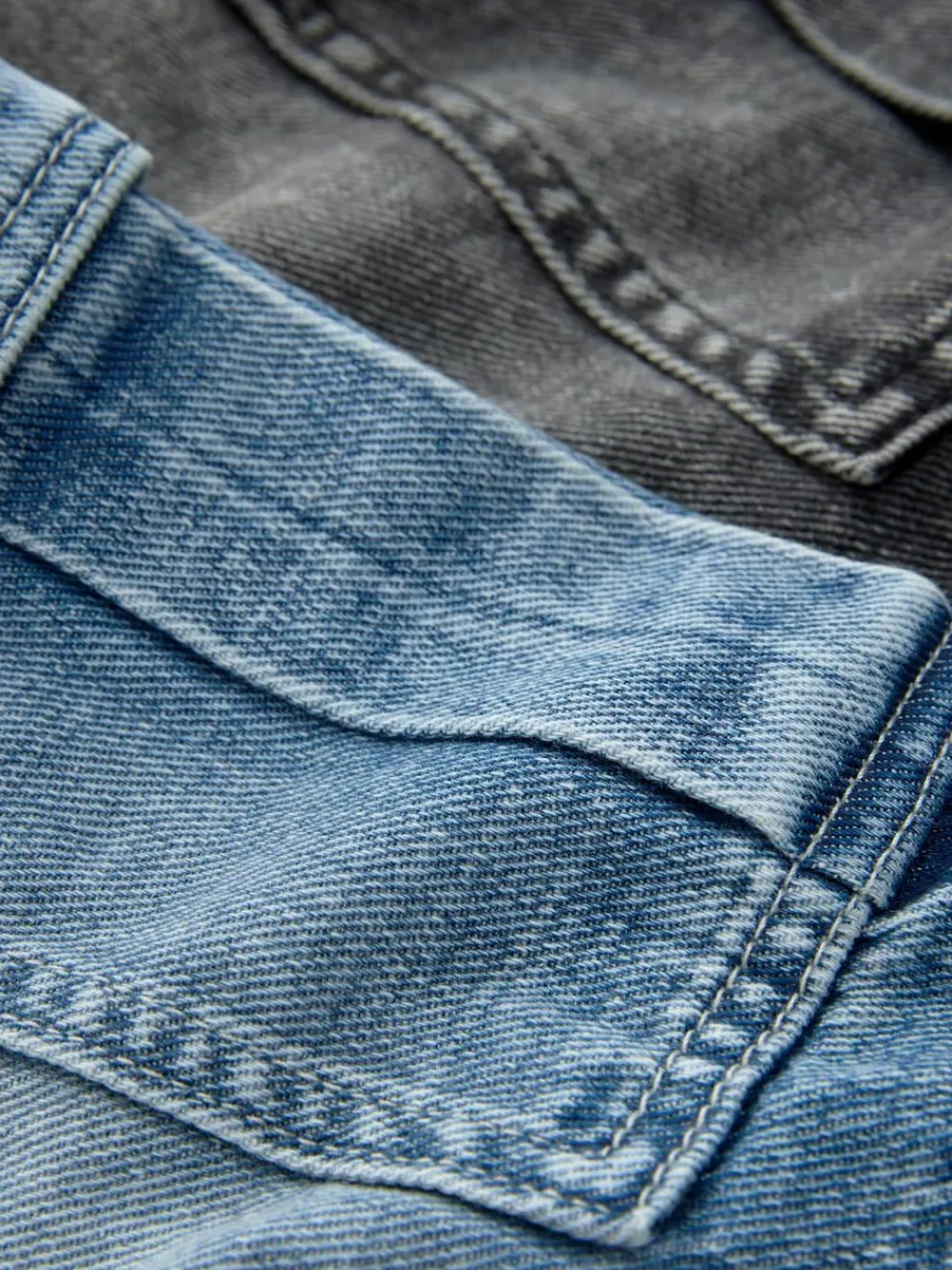 Outlet Next Grey/Mid Blue 100% Cotton Denim Cargo Shorts 2 Pack (3-16yrs)