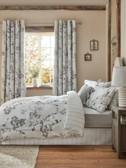 Discount Next Grey/White 200 Thread Count 100% Cotton Floral Duvet Cover and Pillowcase Set