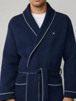 Hackett Blue Pure Cotton Waffle Robe^ Bathrobe