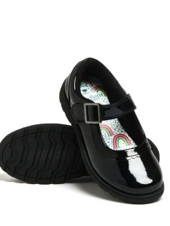 Online Harry Bear Black Patent Rainbow Girls School Shoes
