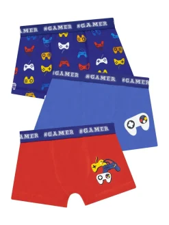 Harry Bear Blue Boys Gaming Trunks 3 Pack^BOY Underwear