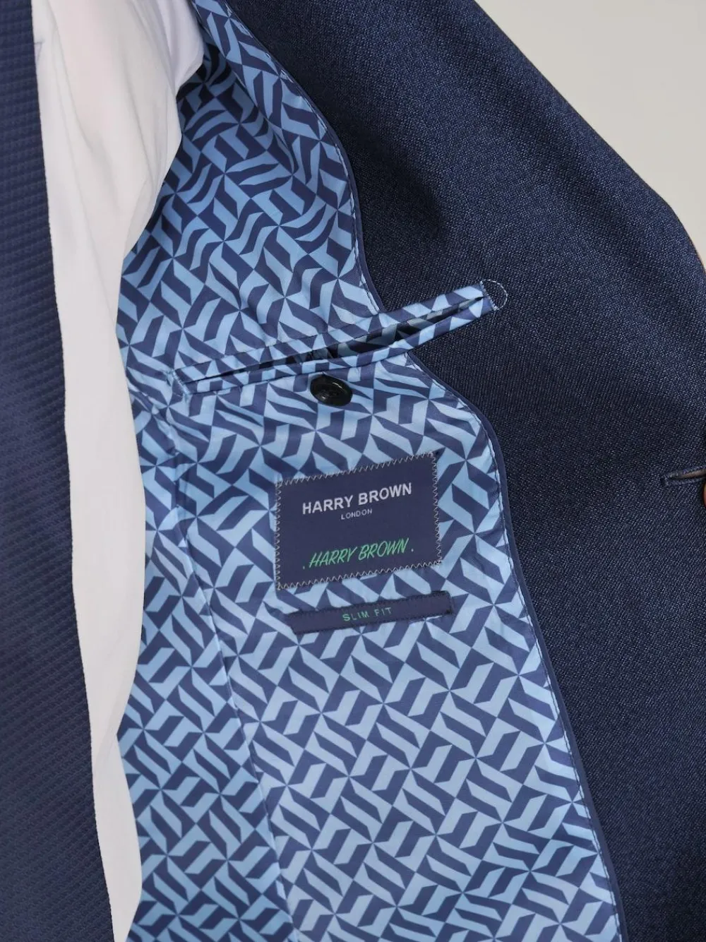 Harry Brown Slim Fit Suit Archie Melange Jacket^ Blue Suits