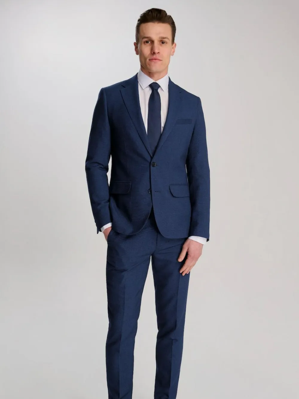 Harry Brown Slim Fit Suit Archie Melange Jacket^ Blue Suits