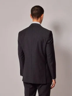 Hawes & Curtis Slim Chalk Stripe Black Suit Jacket^ Black Suits