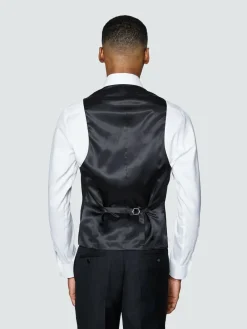 Hawes & Curtis Slim Dinner Black Waistcoat^ Vests