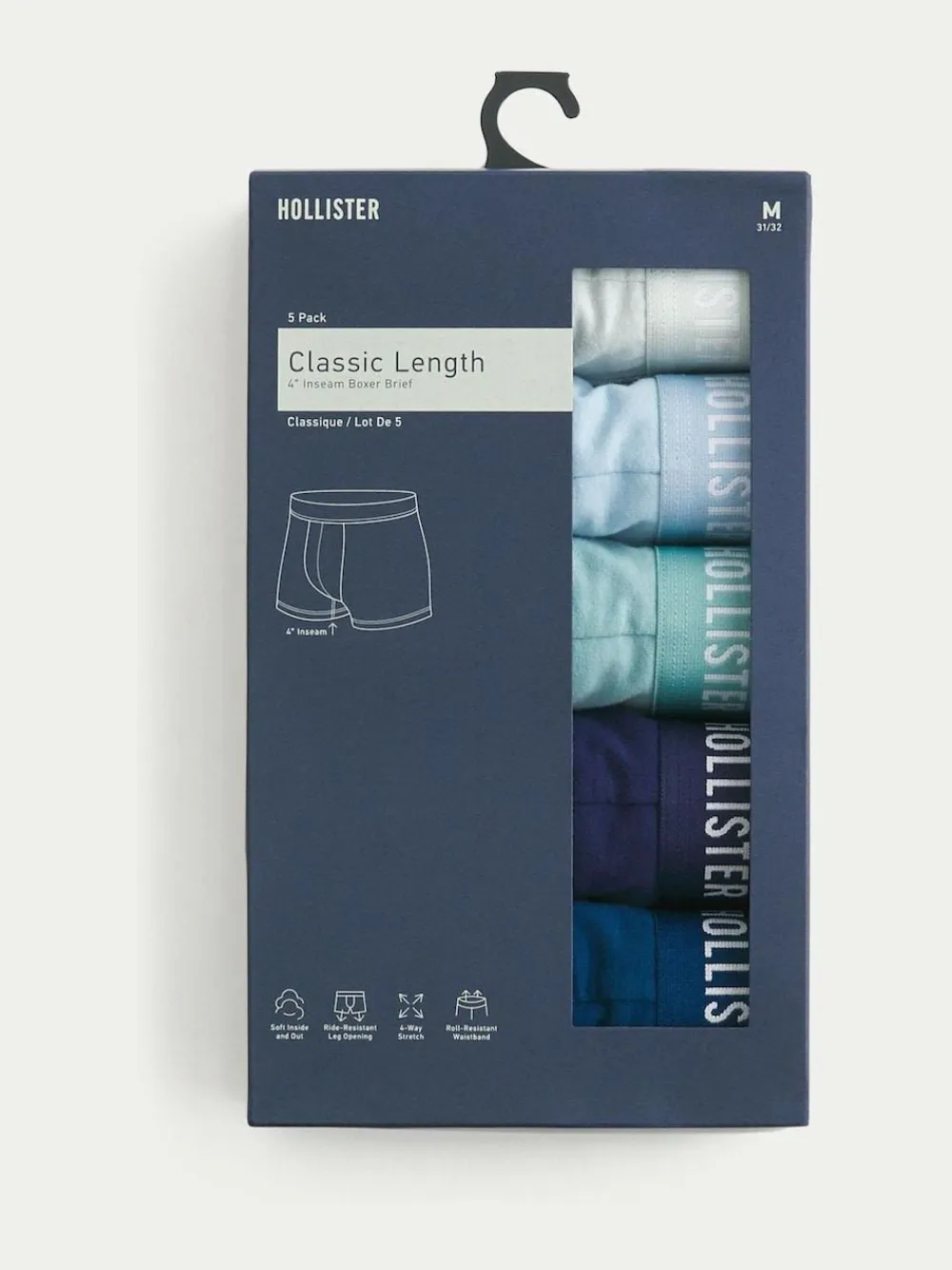 Hollister Boxers 5 Pack Blue
