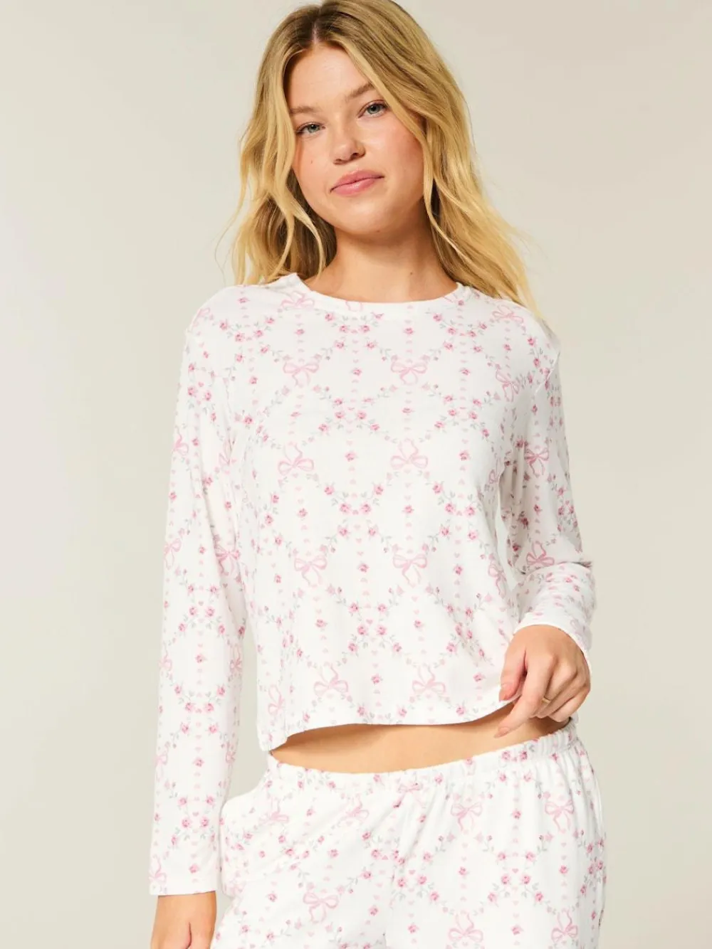 Hollister Cosy Long Sleeve White Pyjama Top^Women Pyjamas
