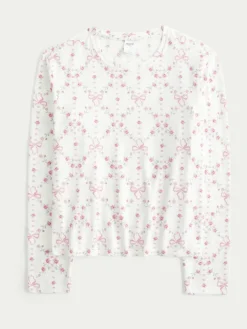 Hollister Cosy Long Sleeve White Pyjama Top^Women Pyjamas