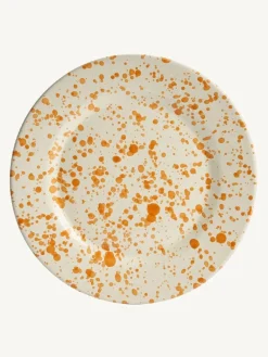 Sale Hot Pottery 12 Piece Splatter Signature Dinner Set Burnt Orange