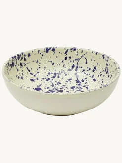 Sale Hot Pottery Set of 4 Splatter Pasta Bowls Blueberry