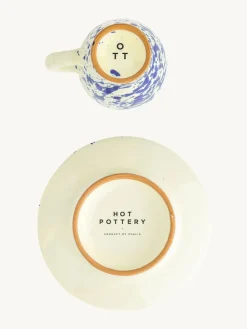 Hot Pottery Set of 4 Splatter Espresso Set^ Branded Kitchenware|Mugs & Cups