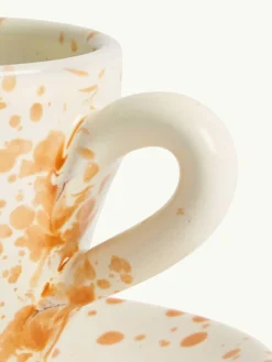 Outlet Hot Pottery Set of 4 Splatter Espresso Set Burnt Orange