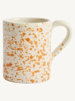 Sale Hot Pottery Set of 4 Splatter Mugs Burnt Orange