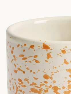 Sale Hot Pottery Set of 4 Splatter Mugs Burnt Orange