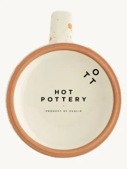 Sale Hot Pottery Set of 4 Splatter Mugs Burnt Orange