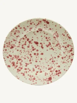 Outlet Hot Pottery Set of 4 Splatter Side Plates Cranberry