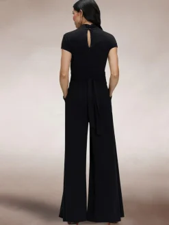 Hot Squash Black Cap Sleeved Wide Leg Jumpsuit^Women Jumpsuits & Playsuits