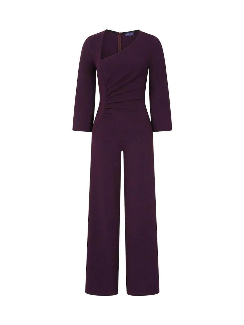Outlet Hot Squash Ruched Jumpsuit with Sleeves Purple