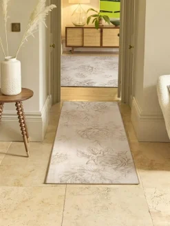 Sale Hug Rug Cream Muted Floral Print Runner