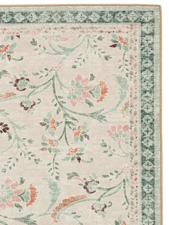 Hug Rug Green British Made Washable English Floral Print Runner^ Rugs & Runners