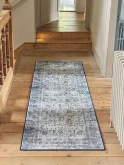 Clearance Hug Rug Navy Blue British Made Washable Vintage Imperial Runner