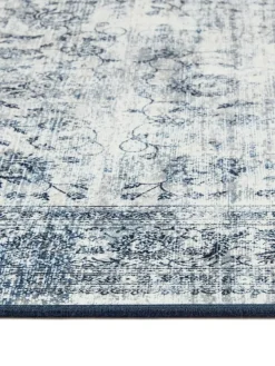 Clearance Hug Rug Navy Blue British Made Washable Vintage Imperial Runner