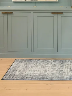 Clearance Hug Rug Navy Blue British Made Washable Vintage Imperial Runner