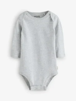 Huggies Baby Long Sleeve Envolope Neck Bodysuits 3 Pack Grey