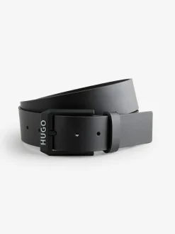 HUGO Black Gelio Leather Belt^ Belts & Braces