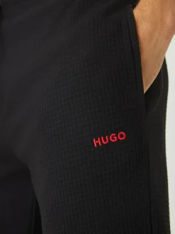 HUGO Black Waffle Joggers^ Joggers|Joggers