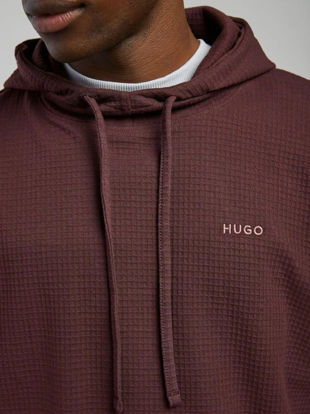New HUGO Waffle Hoodie Brown