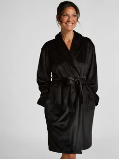New Hunkemoller Velours short Black Bath Robe