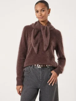 Online Hush Brushed Cashmere Triange Scarf Brown