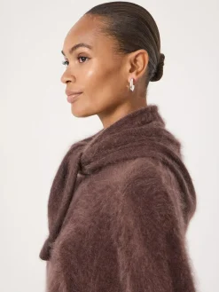 Online Hush Brushed Cashmere Triange Scarf Brown