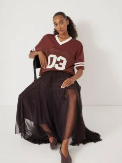 New Hush Millie Godet Skirt Brown