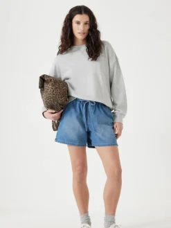 Clearance Hush Betty Pull On Denim Shorts Denim Blue