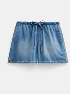 Clearance Hush Betty Pull On Denim Shorts Denim Blue