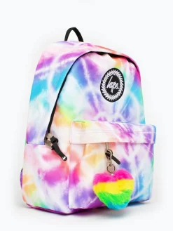 Best Hype . Girls Pink Rainbow Heart Tie Dye Iconic Backpack