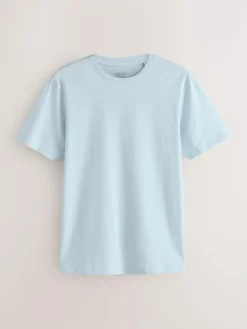 Next Ice Blue Slim Fit Essential Crew Neck Cotton T-Shirt